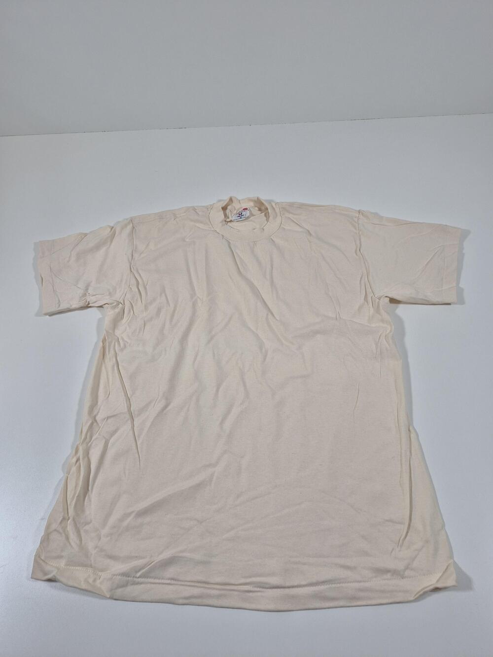 VTG Tee-Jays Shirt Mens XL Cream Short Sleeve Crewneck Blank USA Single Stitch